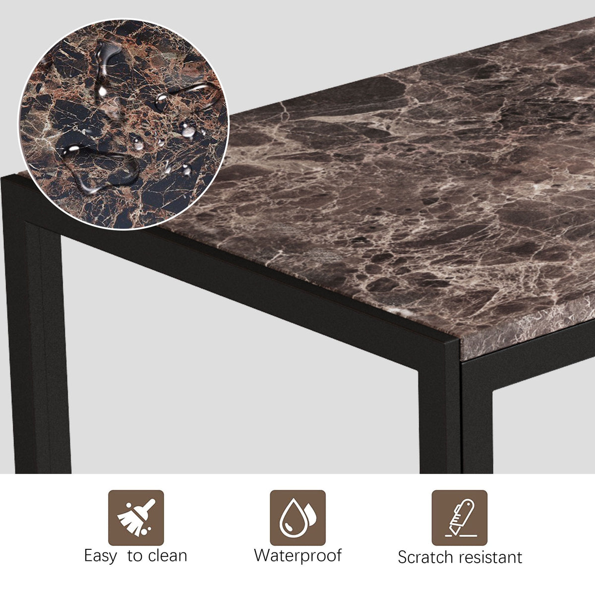 Dining Table Mats Set for 4, SEGMART Dinette Set Faux Marble Rectangul