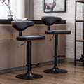 Bar Stools Sets of 2, Modern Square PU Leather Adjustable Bar Stools with Back, Armless, Footrest, 360 Degrees Swivel Counter Height Swivel Stool, for Bar, Kitchens, Living Rooms, Offices, S12970