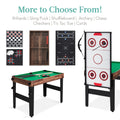 16-in-1 Multi Game Table for Home, Folding Combo Game Table Set with Ping Pong, Foosball, Basketball, Air Hockey for Game Room, Game Table with Archery, Chess, Checkers, Shuffleboard, Bowling