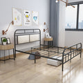 Classic Metal Platform Queen Bed Frame with Strong Metal Slats Support, Mattress Foundation with Headboard/Footboard/Under Bed Storage, No Box Spring Needed, Queen Size, Black