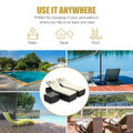 Segmart 3 Pieces Reclining Outdoor Patio Lounge Furniture Set, All-Weather Poolside Rattan Wicker Chaise Chairs Sets with Cushions & 2 Pillows, for Backyard Deck Porch Garden, Beige, SS2120