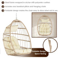 Hanging Egg Chair, Indoor Outdoor Swing Egg Chair Without Stand, Wicker Hammock Chair Swing with Cushion & Hanging Chain, Hanging Lounge Chair for Patio Backyard Balcony Garden Bedroom