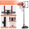 Basketball Hoop for Kids Outdoor Basketball Goal Portable Basketball System Set with Height Adjustable 7.5ft - 9.2ft with Wheels for Children Indoor/Outdoor Sports Red