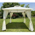 SEGMART Gazebo with Netting, Outdoor Patio Gazebo with Screen, Canopy Tent Sun Shelter Gazebo Tent Screen House, Gazebo With Double Roof for Outside Yard Deck, Screened, 10, Multi-Color