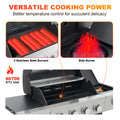 SEGMART 4 Burner Propane Gas Grill with Side Burner, Stainless Steel 38,200 BTU Outdoor Cooking BBQ Grill with Lid, Wheels, Shelves and Bottle Opener for Outdoor Cooking Picnic