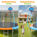 12ft Trampoline with Safety Enclosure, SEGMART Upgrade Outdoor Trampoline with Basketball Hoop, Heavy Duty Back Yard Trampoline with Ladder for Kids and Adults, Black