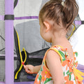 55'' Mini Round Kids Trampoline with Safety Enclosure Net and Spring Pad, Outdoor Indoor Small Trampoline for Kids, Toddlers Trampoline for Indoor Outdoor, Gift for Boy Girl, Age 1-8, Purple