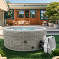 65" Inflatable Hot Tub, Segmart 3 to 5 Person Outdoor Hot Tub, Round Portable Home Spa with 100 Soothing AirJets, Lockable Cover, and Storage Bag, Max. 104°F