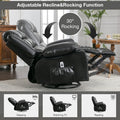 PU Leather Electric Massage Swivel Recliner Chair with Remote Control, Larg Recliner Chair for adult, Heavy Duty Electric Massage Rocking Chair Recliners Sofa Lounge Chair for Living Room, Black