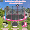 16FT Trampoline with Basketball Hoop, Blue Outdoor Trampolines Recreational Kids Trampoline with Enclosure Net Outdoor for 3-5 Kids, L