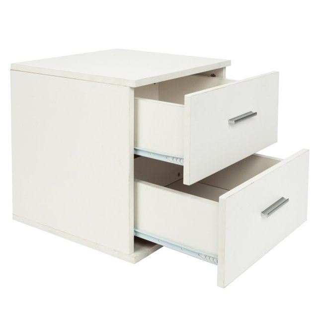 White Wood Chest Cabinet, SEGMART 16'' x 16'' x 16'' Durable MDF Wood Chest Cabinet with Metal Handles, Simple Bedroom Furniture Chest of Drawers for Closet to Storing Clothes, Cosmetic, S7973