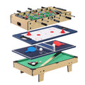 4-in-1 Multi Game Table, Children's combination Arcade Set w/ Pool Billiards, Air Hockey, Foosball, Table Tennis, Combo Game Table Set for Home, Play Room, Rec Room