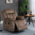 Power Lift Recliner Chair for Elderly, Heavy Duty and Safety Motion Reclining Mechanism Recliner Chair with Remote Control, Plush Fabric Sofa Living Room Chair with Overstuffed Design, Brown, SS239