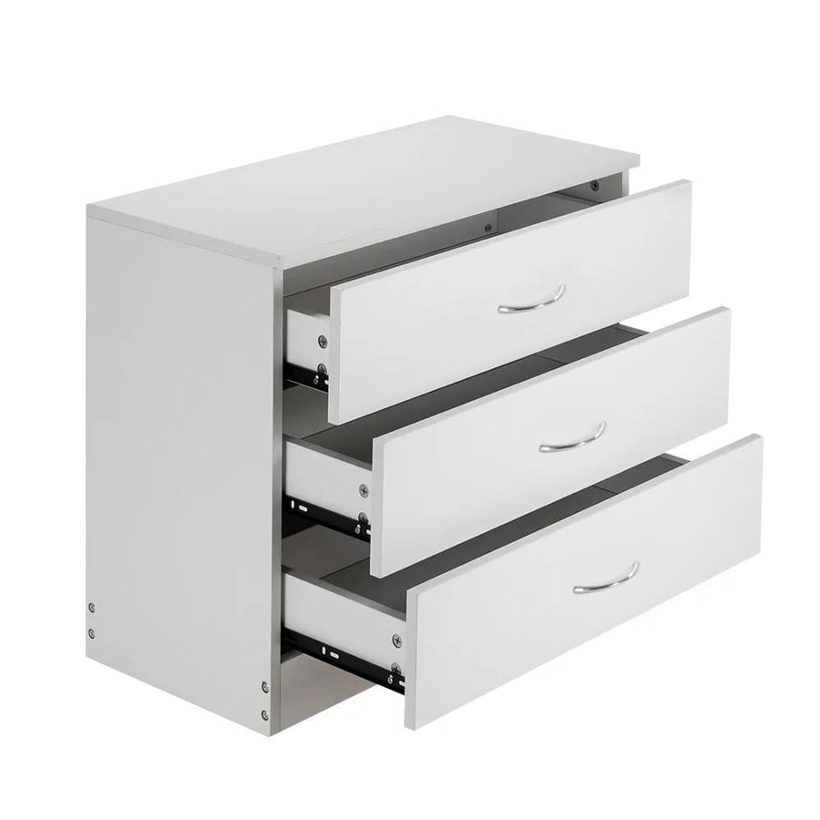 3-Drawer Drawers for Bedroom, SEGMART 26'' x 13'' x 22'' Classic Simple Bedroom Furniture Chest Cabinet with Metal Handles, Durable MDF Wood 3-Drawer Dresser for Closet to Storing Clothes, S7934
