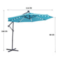 Solar Umbrellas, SEGMART 10FT Patio Umbrella with 32 LED Lights, Cantilever Outdoor Umbrella with Crank, Cross Base, Market Umbrella, Backyard Offset Umbrella for Garden, Lawn, Yard, Blue