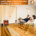 Space Heater for Home, 1500W/750W Portable Electric Fireplace Heater with Handle and Thermostat, Small Space Heater with Realistic Flame for Office, Overheat and Tip-Over Protection, LL568