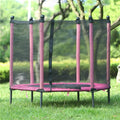 48" Small Trampolines for Workout, Portable Kids Mini Trampoline with Safety Net, Durable and Safe Rebounder Trampoline for Kid Exercise & Play Indoor or Outdoor, Pink, L097
