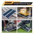 Segmart 4FT Wheelchair Ramp for Steps, Portable Non-Skid Aluminum Mobility Scooter Ramp for Home Doorways, Folding Scooter Ramp for Car, Doorways, Curbs, Stairs, 600 Lbs, Black