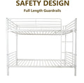 Bunk Bed Twin over Twin, SEGMART Metal Twin over Twin Bunk Bed Frame, Kids Bunk Beds for Small Rooms, Solid Metal Bunk Beds for Kids/Adults, with Ladder/Safety Rail, No Box Spring Needed, White, H1364