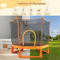 6ft Trampoline for Kids, Toddler Trampoline with Safety Enclosure Net, Ocean Balls, Indoor Outdoor Recreational Trampoline with with Jumping Mat, Birthday Gift for Kids Age 1-8, Orange