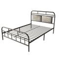 Classic Metal Platform Queen Bed Frame with Strong Metal Slats Support, Mattress Foundation with Headboard/Footboard/Under Bed Storage, No Box Spring Needed, Queen Size, Black