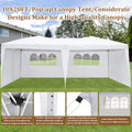10' x 20' Outdoor Pop Up Wedding Party Tent, SEGMART Event Canopy Tent with 4 Removable Sidewalls for Camping Patio Picnic, Folding Instant Tent Gazebo with Serving Windows, Carry Bag, White