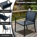 Segmart Patio Furniture Set for 4, All-weather Textilene Sectional Conversation Set for Outdooor Porch Deck, Anti-rust Frame and High Backrest Armchairs