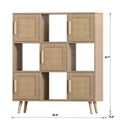 9-Cube Storage Organizer Shelf, 9 Cube Cubby With 4 Open Cubes and 5 Cabinets, Free-Standing Wooden Cubby Bookcase, Display Storage System for Home Office, 3-Tier Bookshelf for Books, Toys