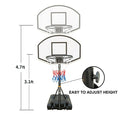 3.1ft to 4.7ft Basketball Hoop Outdoor,Swimming Pool Basketball Hoop & Goal for Youth/Teens/Adults