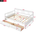 SEGMART Captain’s Bed, Modern Daybed Bed with 2 Storage Drawers, Twin Solid Wood Trundle Bed with Headboard and Footboard, Twin Daybed Bed for Kid's Room, Teens, White, 300lbs, White, S313