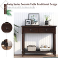 Entry Table with Drawers, SEGMART Wooden Console Table Sofa Table with Storage, Foyer Table Entryway Table with Shelf, Modern Console Table for Living Room Entryway Hallway Foyer Study, Espresso,H2320