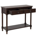 Entry Table with Drawers, SEGMART Wooden Console Table Sofa Table with Storage, Foyer Table Entryway Table with Shelf, Modern Console Table for Living Room Entryway Hallway Foyer Study, Espresso,H2320