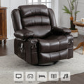 Massage Rocker Recliner Chair with Vibration Massage and Heat, SEGMART Electric Power Recliner Lounge Chair Sofa for Living Room with Side Pocket and Cup Holders, Brown