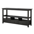 57.9" 3-Tier Vintage Console Table with 3 Drawers, Buffet Sideboard Hallway Foyer Table with Storage Shelves, Narrow Long Sofa Entryway Table for Living Room, Kitchen Counter, Black
