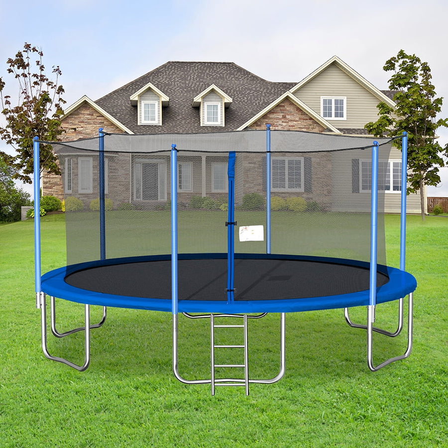 16 FT Trampoline, SEGMART Kids Outdoor Game Trampoline for Adults/Kids, Recreational Spring Trampolines for Outdoor Yard Games with Safety Enclosure Net - ASTM Approved(1500LBS)