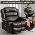 Massage Rocker Recliner Chair with Vibration Massage and Heat, SEGMART Electric Power Recliner Lounge Chair Sofa for Living Room with Side Pocket and Cup Holders, Brown