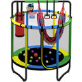 48" Small Trampolines for Workout, Yellow Portable Kids Mini Trampoline with Safety Net, Durable and Safe Rebounder Trampoline for Kid Exercise & Play Indoor or Outdoor, L097
