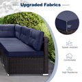 Patio Outdoor Furniture Sets, 7 Pieces All-Weather Rattan Sectional Sofa with Tea Table, Cushions & Pillow, PE Rattan Wicker Sofa Couch Conversation Set for Garden Backyard Poolside, B04