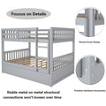 SEGMART Gray Full over Full Bunk Bed with Trundle, Solid Wood Full Bunk Bed with Ladder, Full Size Detachable Bunk Bed Frame for Kids, Boys, Girls, Teens, No Box Spring Needed, LLL1476