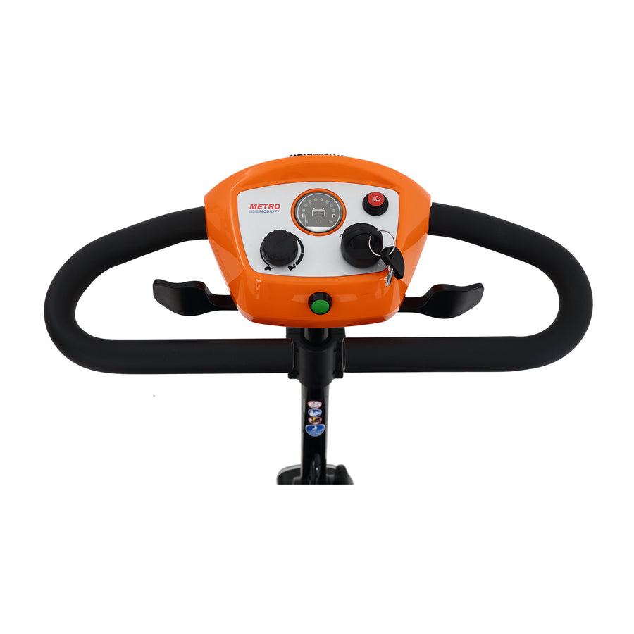 Segmart Mobility Scooter for Seniors, 20''W 4 Wheel Compact Mobile for Travel, Charger & Basket Included, Orange