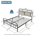 Classic Metal Platform Queen Bed Frame with Strong Metal Slats Support, Mattress Foundation with Headboard/Footboard/Under Bed Storage, No Box Spring Needed, Queen Size, Black