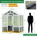 SEGMART 6' x 4' Walk-in Polycarbonate Greenhouse with Drain Hole, Outdoor Garden Greenhouse with Wooden Base and 2 Shelf, Sunroom Hot House for Plants in Winter