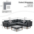 SEGMART 4 Pieces Outdoor Patio Furniture Set, All-Weather Sectional Wicker Sofa with Colorful Pillows & Table, Patio Conversation Set for Garden, Poolside, Porch
