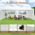 10' x 20' Outdoor Pop Up Wedding Party Tent, SEGMART Event Canopy Tent with 4 Removable Sidewalls for Camping Patio Picnic, Folding Instant Tent Gazebo with Serving Windows, Carry Bag, White