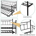 Daybed with Trundle Bed Twin Size, SEGMART Metal Trundle Bed Frame Twin Daybed Frame, Twin Daybed with Metal Slat Support, Daybed for Bedroom Guest Room, No Box Spring Needed, Black