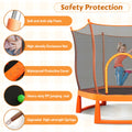 6ft Trampoline for Kids, Toddler Trampoline with Safety Enclosure Net, Ocean Balls, Indoor Outdoor Recreational Trampoline with with Jumping Mat, Birthday Gift for Kids Age 1-8, Orange