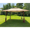 SEGMART Gazebo with Netting, Outdoor Patio Gazebo with Screen, Canopy Tent Sun Shelter Gazebo Tent Screen House, Gazebo With Double Roof for Outside Yard Deck, Screened, 10, Multi-Color