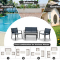 Segmart Patio Furniture Set for 4, All-weather Textilene Sectional Conversation Set for Outdooor Porch Deck, Anti-rust Frame and High Backrest Armchairs