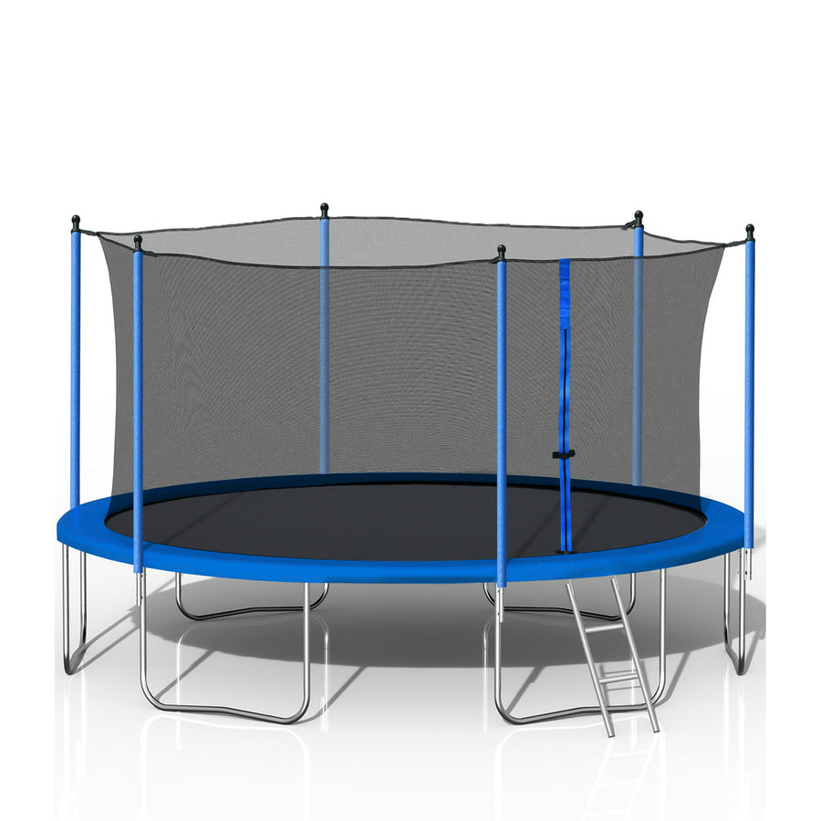 Outdoor Trampoline for Kids, New Upgraded 14' Outdoor Trampoline with Safety Enclosure Net and Ladder, Heavy-Duty Round Trampoline for Indoor or Outdoor Backyard, L