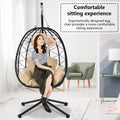 Clearance! Hanging Wicker Indoor Egg Chair, Outdoor, UV Resistant , Backyard, Black, L3959 - 360 lb